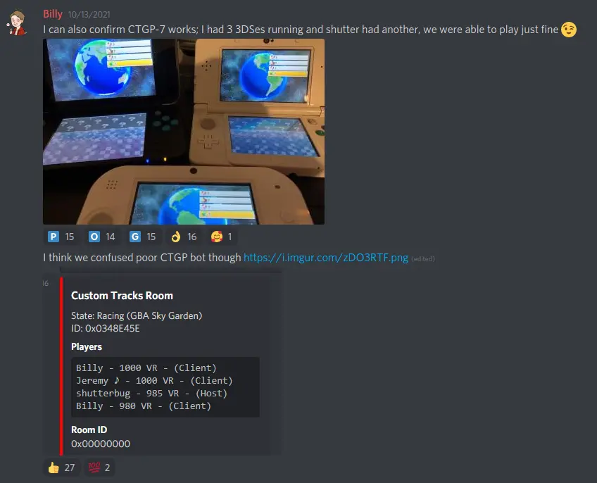 Screenshot of Billy showing off CTGP-7